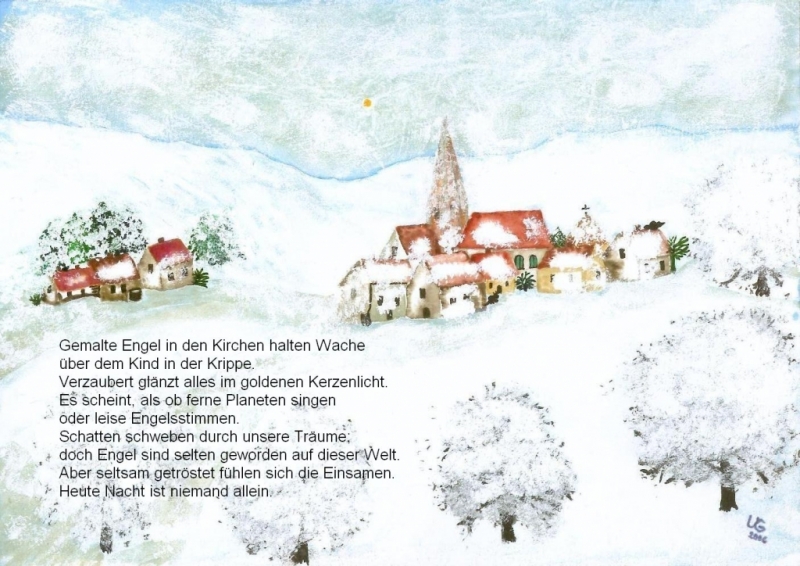 Winterlandschaft mit Gedicht von Ursula Gressmann