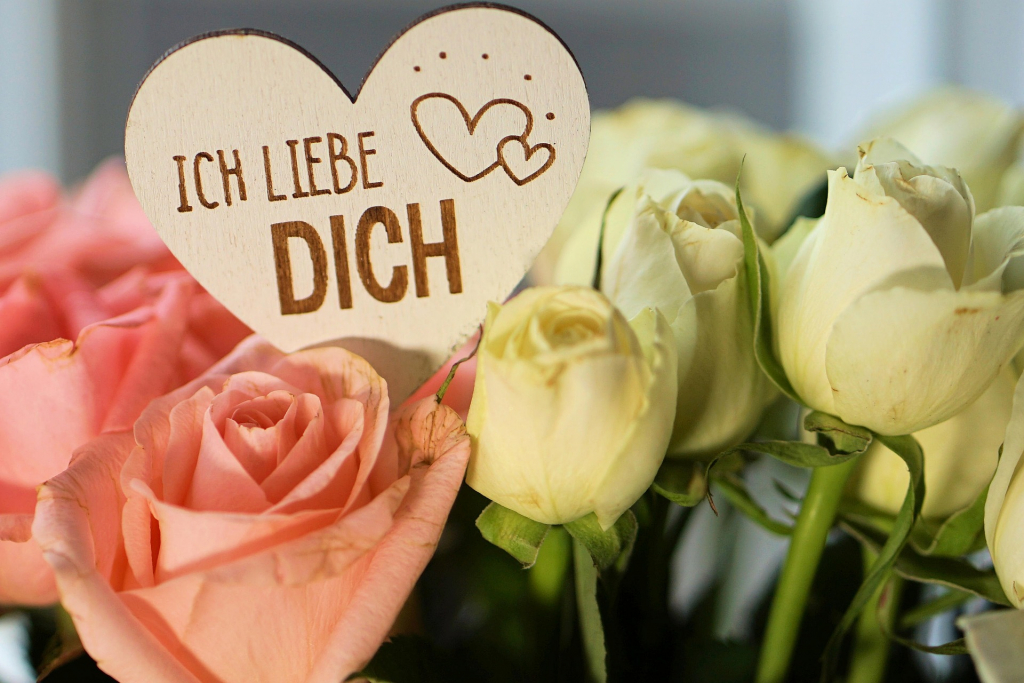 Tulpen und Herz mit Schriftzug 